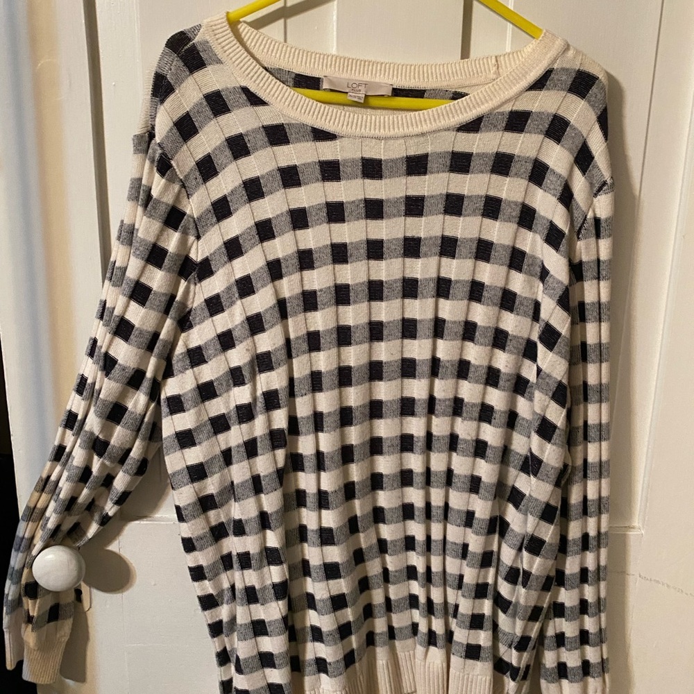 LOFT Gingham sweater 24/26